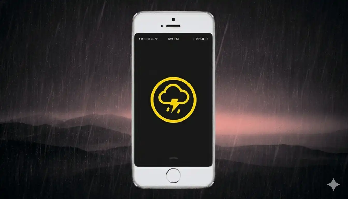 Weather Alert in the screen of a smartphone