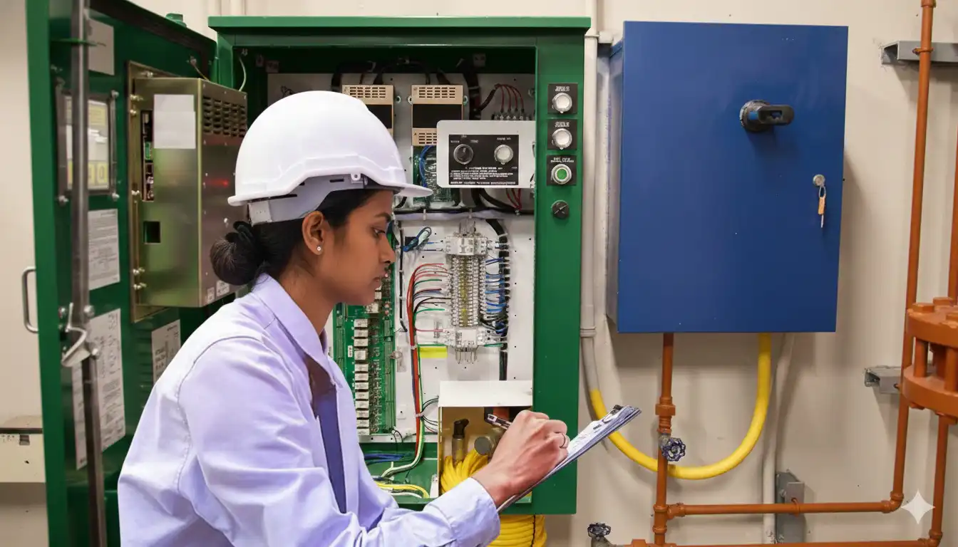 man inspecting sprinkler system
