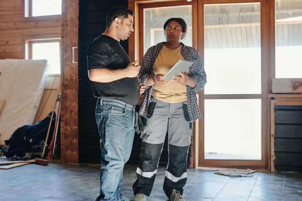 Two People Checking on a Construction Project