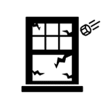 Window hail or debris damage icon