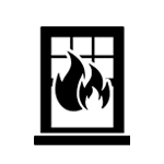 Window fire damage icon
